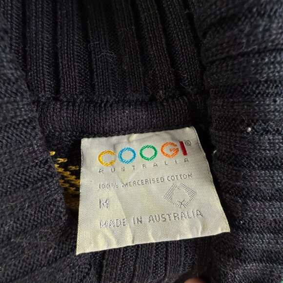 COOGI Australia Women Turtleneck Sweater Intricate Knit Abstract Colorful Medium - Picture 12 of 16